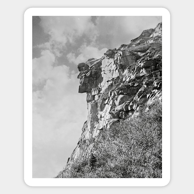 Old Man of The Mountain, 1901. Vintage Photo Sticker by historyphoto